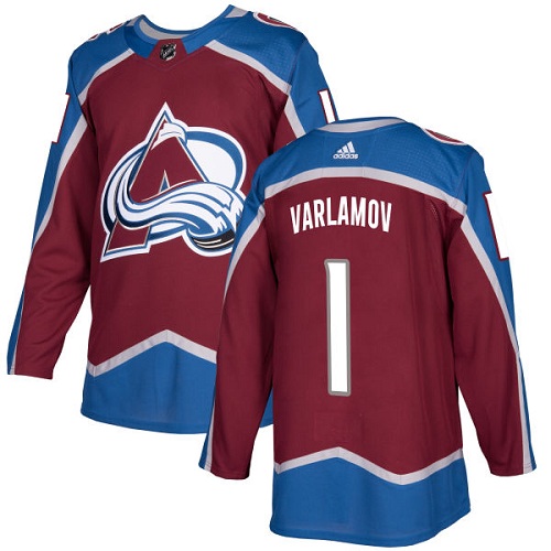 Men's Colorado Avalanche #1 Semyon Varlamov Burgundy Stitched NHL Jersey